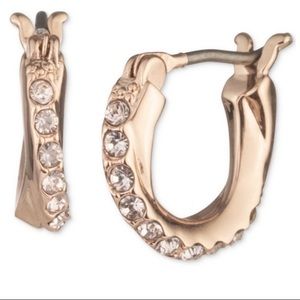 Givenchy Pavé Hoop Gold Earrings NWT